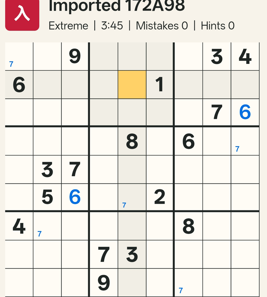 The forced chain extending further, revealing a duplicate 7 that proves the original assumption false