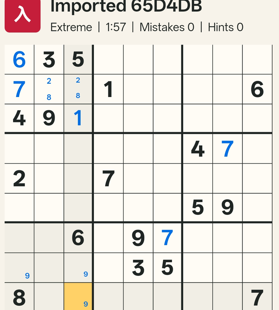 Grid state after initial examination
